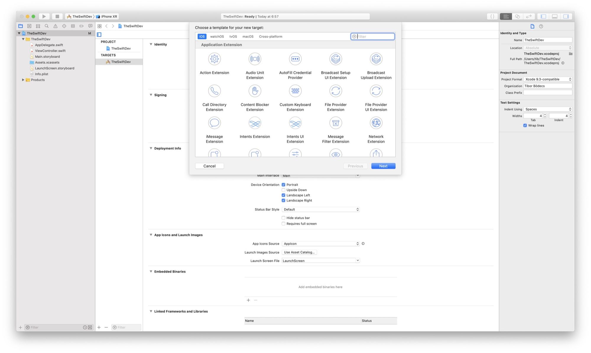 Xcode targets