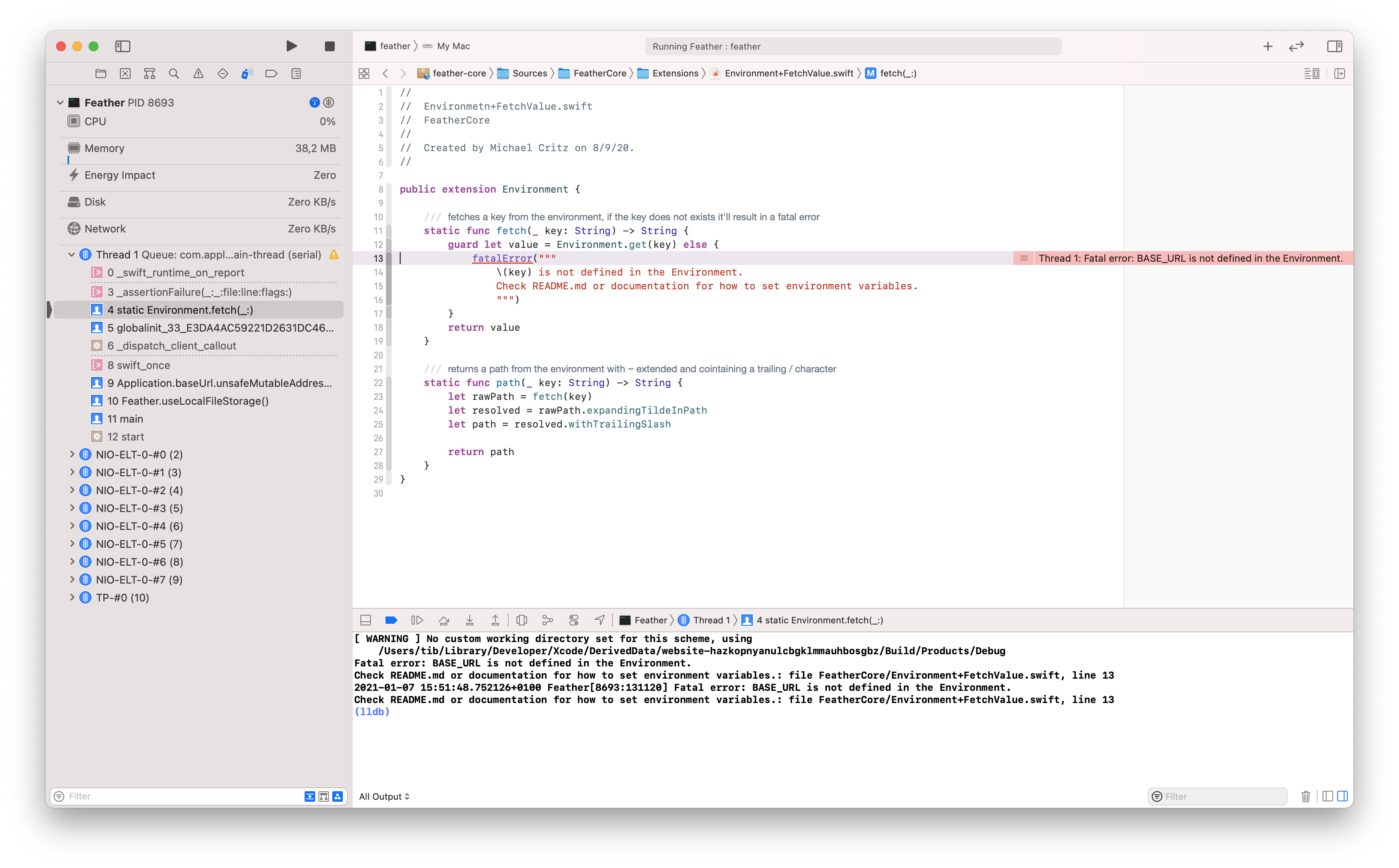 Customized working listing in Xcode